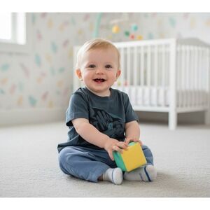 Batman Baby Boys Graphic T-Shirt Blue Short Sleeve  Size 12M